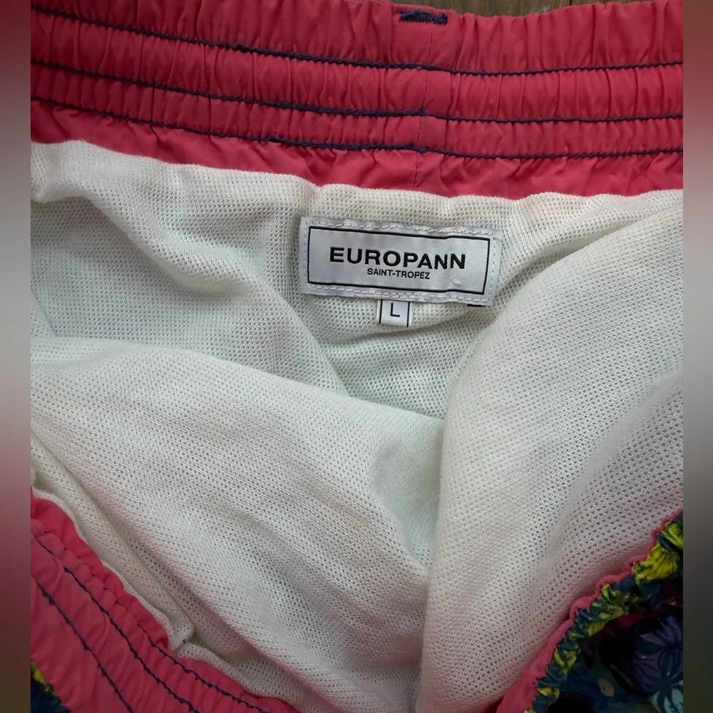 Europann Saint-Tropez Men’s Swim Trunks Large Tropical Reef Print Drawstring L